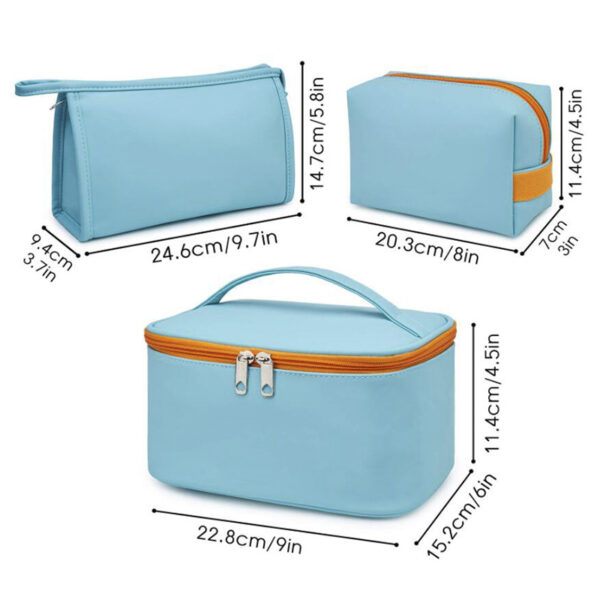 3 Pieces Makeup Bag set size