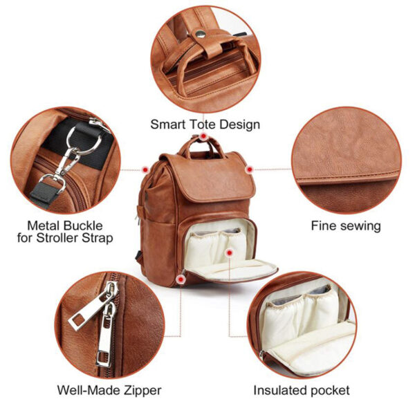 Leather Diaper Bag size