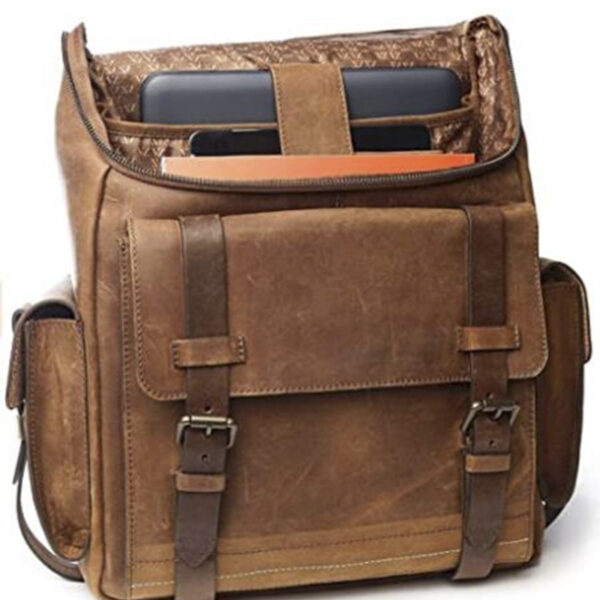 Vintage Leather Laptop Backpack inner